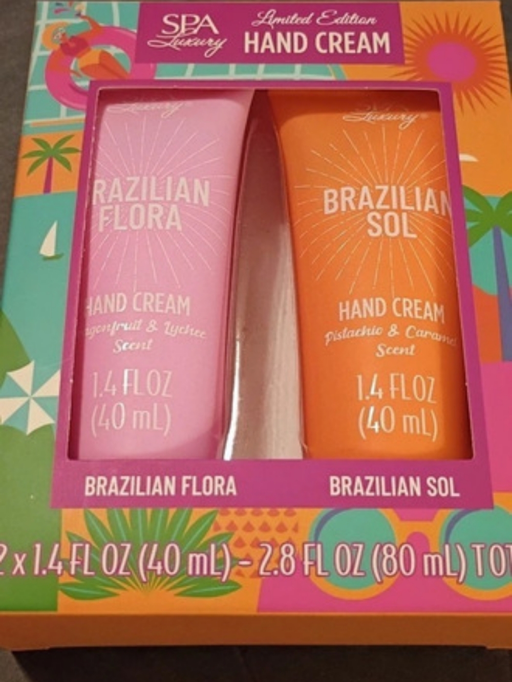 Spa Luxury Brazilian Flora Hand Cream Gift Set Hand Cream Gift Set Pink & Orange
